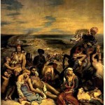 LE MASSACRE DES HABITANTS DE CHIOS (ILE DE LA GRECE) par LES TURCS PEINTURE DE  DELACROIX